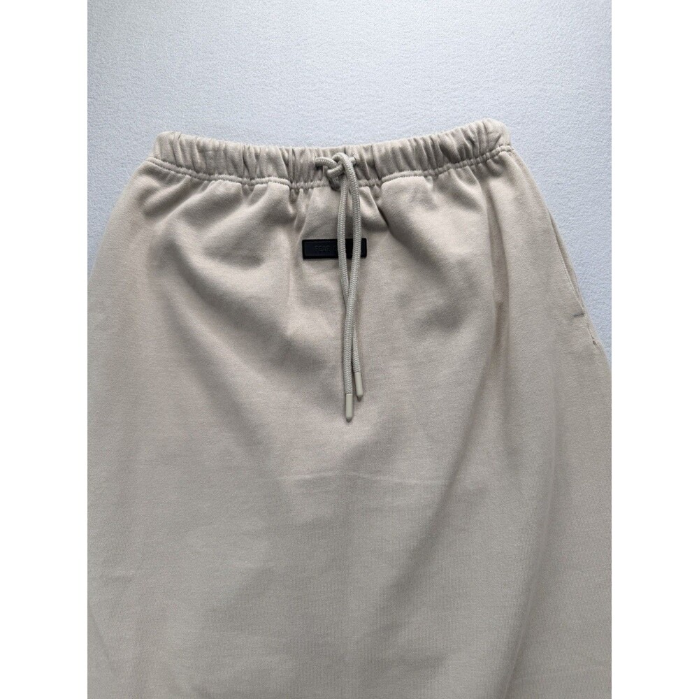 Fear of God Essentials Beige Cotton Midi Skirt Women S Drawstring Pockets - Picture 5 of 12